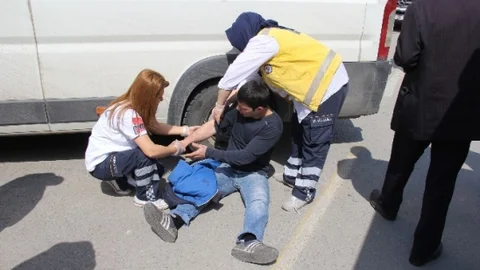 Samsun'da Motosikletli Kurye Kazası