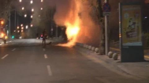 Çankaya'da Trafik Kazası ve Yangın