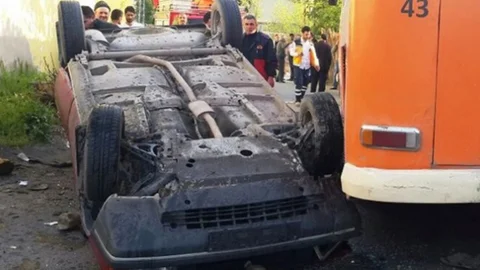 Malatya'da Ters Dönüş Kazası