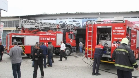 Samsun'da İş Yeri Yangını