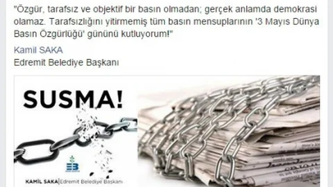 Başkan Saka'dan Basın Özgürlüğü Mesajı