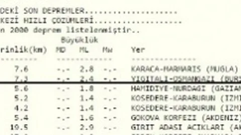 Bursa'da 2.4 Şiddetinde Deprem Oldu