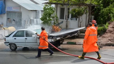 Artvin'de LPG'li Araçta Yangın Çıktı