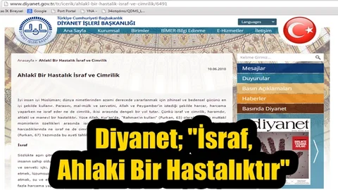 Diyanet'ten İsraf Uyarısı Geldi