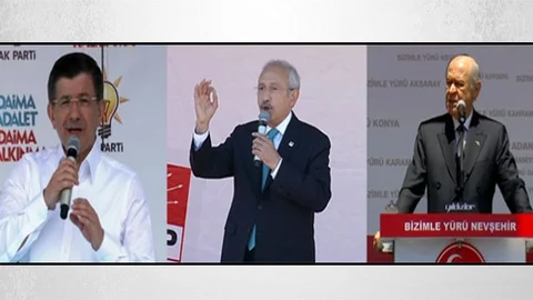 Üç Liderin Mitingleri Gerçekleşti