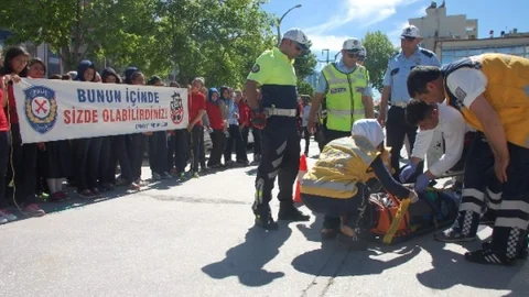 Adıyaman'da Trafik Kazası Tatbikatı Yapıldı