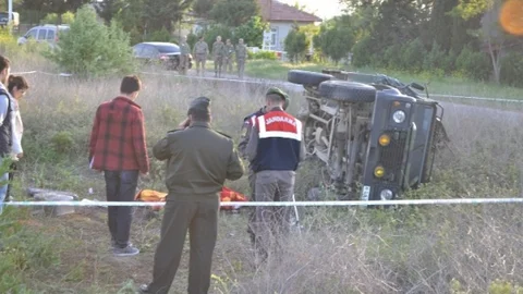 Gelibolu'da Askeri Araç Kazası