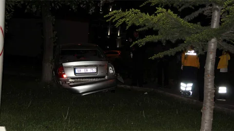 Kayseri'de Otomobil Parka Girdi