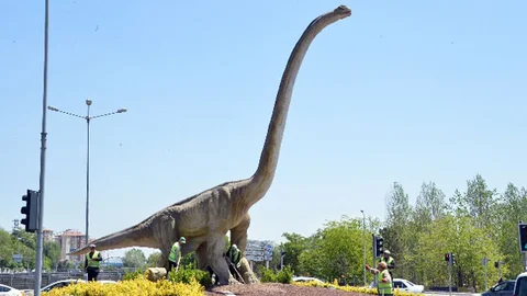Ankara'da Yeni Dinozor Heykeli Açıklandı