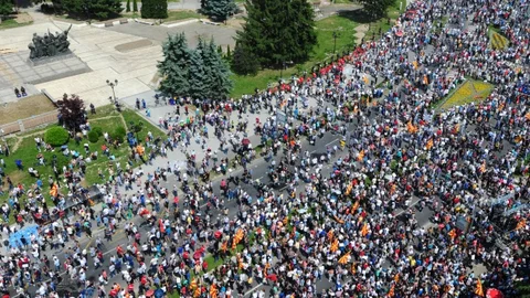 Makedonya'da Hükümet Protestosu
