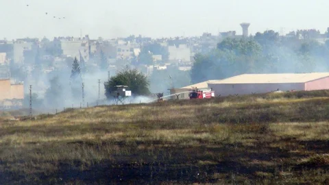 Nusaybin'de Mayınlı Alanda Yangın Çıktı