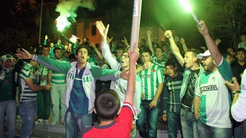 Bursa'da Bursaspor Final Sevinci