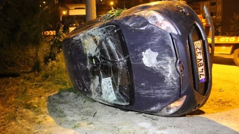 Bartın'da Takla Atan Araç Kazası