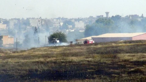 Mardin Nusaybin'de Mayınlı Alanda Yangın