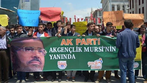 Erzurum'da Mursi'ye Destek Mitingi