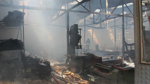 Giresun'da Koltuk Atölyesinde Yangın Çıktı