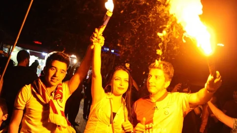 Galatasaray Taksim'de Şampiyonluk Kutladı