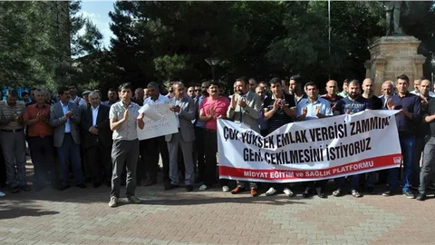 Midyat'ta Emlak Vergisi Tepkisi