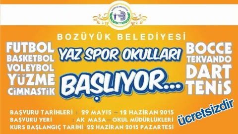 Bozüyük'te Yaz Spor Kayıtları Başlıyor