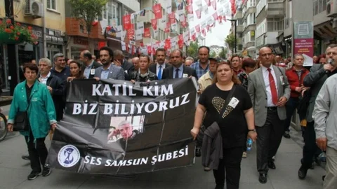 Samsun'da Doktor Cinayetini Protesto Yürüyüşü