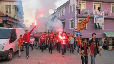 Kütahya Hisarcık'ta Galatasaray Coşkusu