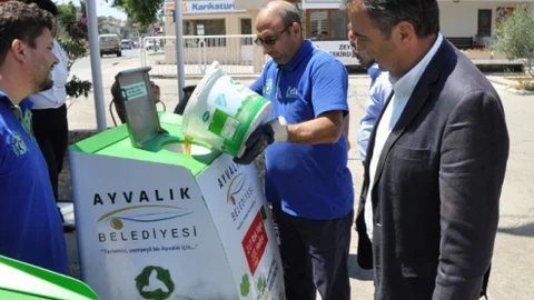 Ayvalık’ta Atık Yağ Toplama Uygulaması