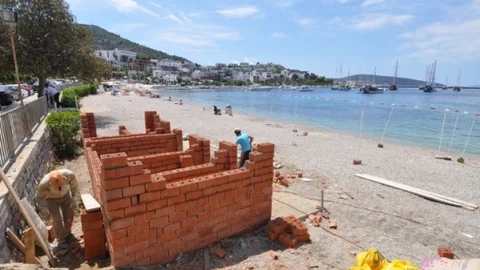 Bodrum'da engellilere özel tuvalet yapımı sürüyor