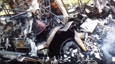 Yozgat'ta seyir halindeki kamyon yandı