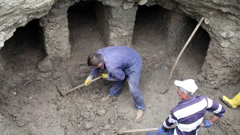 Samsun'da kazı çalışmaları sırasında insan kemikleri bulundu