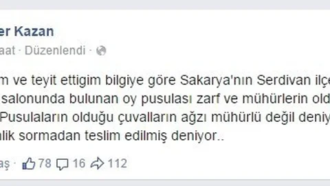 Sakarya'da tartışmalı oy pusulaları iddiası