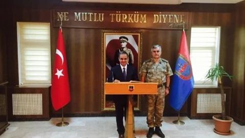 Kilis'te Jandarma Albay İnce'ye veda ziyareti yapıldı