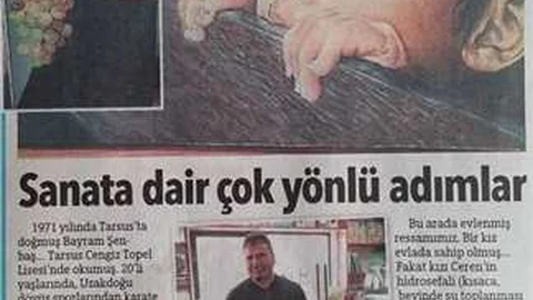 Ulusal gazetede bir Tarsuslu Ressam