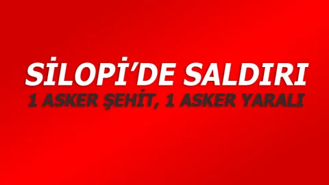 Silopi'de Saldırı 1 Asker Şehit, 1 Yaralı
