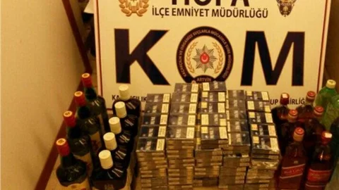 3 bin 295 paket kaçak sigara, 104 şişe kaçak içki ele geçirildi