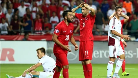 Türkiye 0 - Letonya: 0 (İlk yarı)