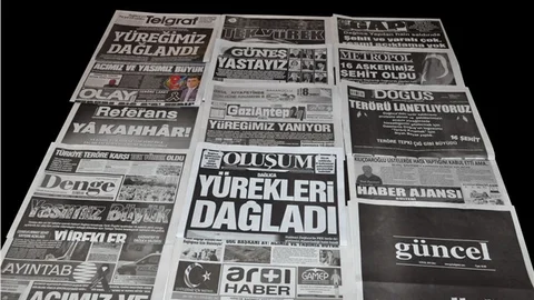 Gaziantep'te yerel basından teröre 'siyah beyaz' tepki