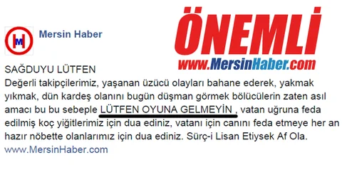 SAĞDUYU ve Gün Birlik Beraberlik Günü