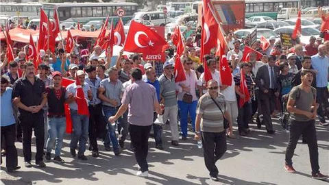 Şehit ailelerinin de katıldığı mitingde terör protesto edildi