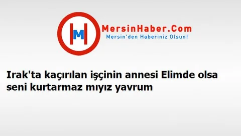 Irak'ta kaçırılan işçinin annesi Elimde olsa seni kurtarmaz mıyız yavrum