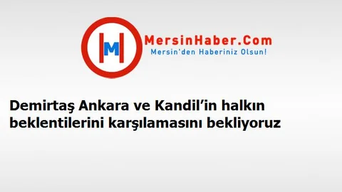 Demirtaş Ankara ve Kandil’in halkın beklentilerini karşılamasını bekliyoruz