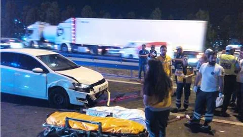 TEM'de zincirleme kaza 1 ölü