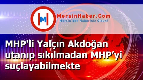 MHP'li Yalçın Akdoğan utanıp sıkılmadan MHP’yi suçlayabilmekte