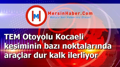 TEM Otoyolu Kocaeli kesiminin bazı noktalarında araçlar dur kalk ilerliyor