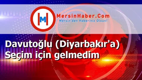 Davutoğlu (Diyarbakır'a) Seçim için gelmedim