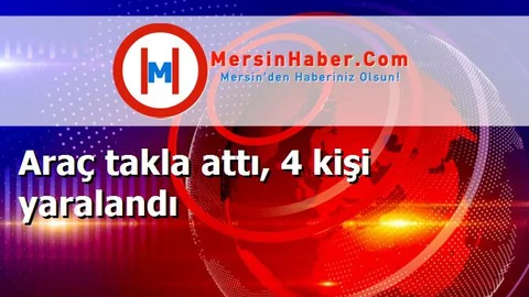 Araç takla attı, 4 kişi yaralandı