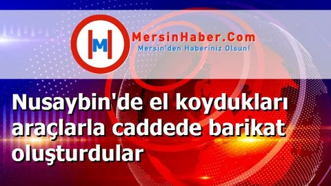 Nusaybin'de el koydukları araçlarla caddede barikat oluşturdular