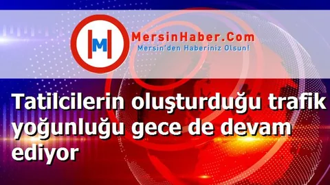 Tatilcilerin oluşturduğu trafik yoğunluğu gece de devam ediyor