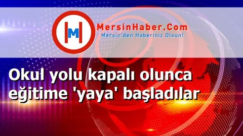 Okul yolu kapalı olunca eğitime 'yaya' başladılar