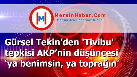 Gürsel Tekin’den 'Tivibu' tepkisi AKP’nin düşüncesi ‘ya benimsin, ya toprağın’