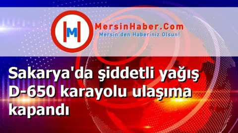 Sakarya'da şiddetli yağış D-650 karayolu ulaşıma kapandı
